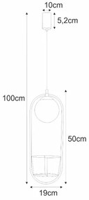 Zuma Line 5003 - Csillár zsinóron PLANT 1xE14/40W/230V fekete