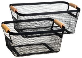 Fémhuzalos tárolókosár szett 2 db-os 33x21x14 cm – Casa Selección