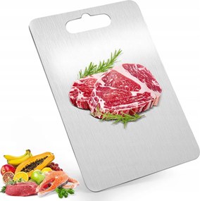 Vágódeszka 46X30CM Kétoldalas Rozsdamentes Acél Gyümölcs Vágódeszka
