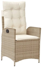 7 részes bézs polyrattan kerti étkezőgarnitúra párnákkal