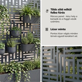 Fém kerti pergola virágládával 3in1, antracit, 1200x1800x300 mm: ROSE