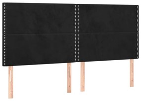 4 db fekete bársony fejtámla 90x5x78/88 cm