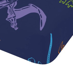 Kék gumis kétszemélyes gyerek lepedő 135x190 cm Prehistoric Dinosaurs – Catherine Lansfield