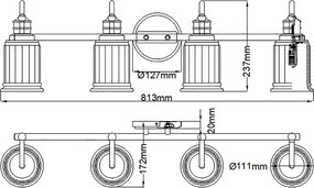 Quoizel klasszikus tükör világítás swell sárgaréz elsqz-swell4-bb-bath IP44