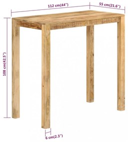 tömör mangófa bárasztal 112 x 55 x 108 cm