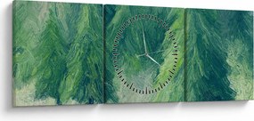Kép - Festett tűlevelűek (órával) (90x30 cm)