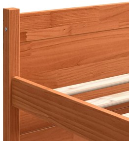 vidaXL Ágykeret fejtámlával Viaszbarna 160 x 200 cm Tömör fenyőfa