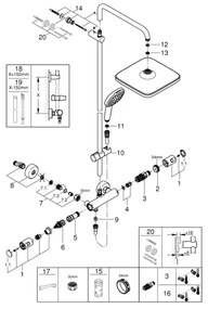 GROHE 266962431 - VITALIO COMFORT 250 zuhanyrendszer 250 × 250 mm fekete