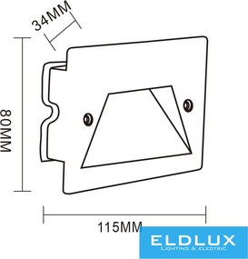 ELDLUX ES49-GF Kültéri Falba Építhető Lámpa IP44