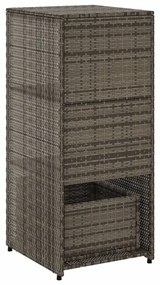 szürke polyrattan kerti tárolószekrény 50 x 55 x 115 cm