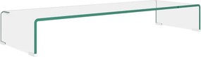 vidaXL TV/monitor állvány átlátszó üveg 90x30x13 cm