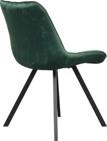 Étkezőszék, sötétzöld Velvet szövet/fekete, SAMIRA