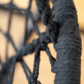 Függő szék, pamut+fém/fekete, AMADO 2 NEW