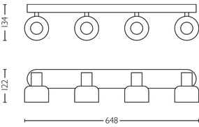 Philips - Spotlámpa SLEET 4xE14/25W/230V