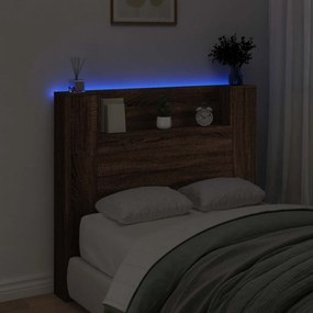 Fejtámla polcokkal Barna Tölgy 120 x 16,5 x 103,5 cm Faanyag