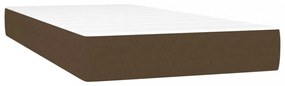 barna szövet rugós és LED-es ágy matraccal 80 x 200 cm