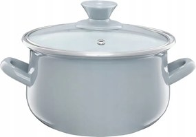 Zománcozott Fazék Fedővel Szürke 20 CM 3,8 L Zománcozott Olkusz