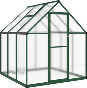 vidaXL zöld alumínium melegház alapvázzal 169 x 169 x 195 cm
