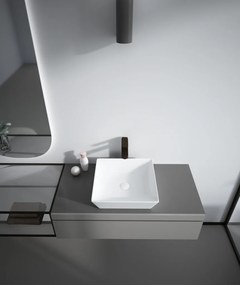 Sanovit DECENTE - PULTRA ültethető - Top Counter - porcelán mosdó - - 40 x 40 cm