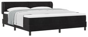 Boxspring Ágy Matraccal, Fekete, 180x200 cm, Bársonyos