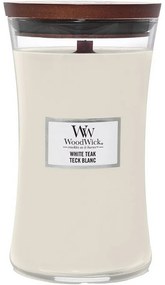 WoodWick Illatos gyertya nagy váza White Teak, 609g
