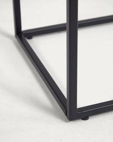 Fekete-fehér konzolasztal kerámia asztallappal 30x110 cm Rewena – Kave Home