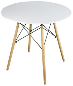 Skandináv stílusú kerek étkező asztal 80cm - fehér