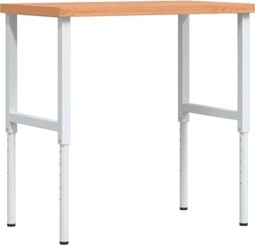 vidaXL tömör bükkfa négyszög alakú munkapad 100 x 60 x (73-99,5) cm