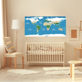 PIPPER. Öntapadós textiltapéta " Gyerek világtérkép"