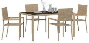 Kert étkező szett 5 pcs Bézs 150 x 90 x 75 cm polirattan