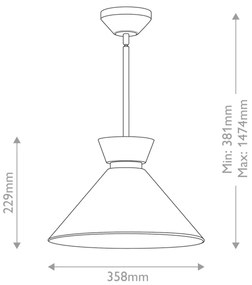 Alora Mood ALM-HALSTON-P-M-GD - HALSTON rúdon szerelt csillár 1xE27/60W/230V arany