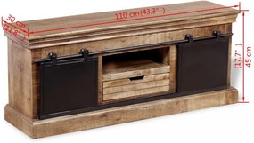 Tömör mangófa TV-szekrény 2 tolóajtóval 100x30x45 cm