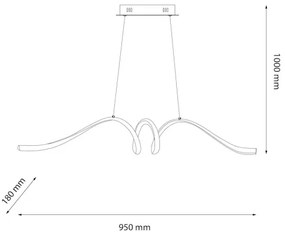 LED Csillár zsinóron LOOP LED/28W/230V fekete