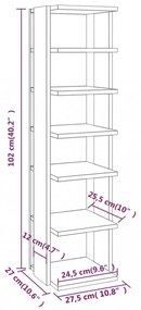füstös tölgy színű szerelt fa cipőtartó 27,5 x 27 x 102 cm