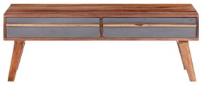 Szürke tömör fa dohányzóasztal 110 x 50 x 40 cm