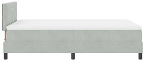 Box Spring Ágy Matraccal &amp; LED Szürke 120x190 cm Bársony