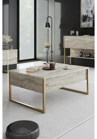Luxe Travertine and Gold konferenciaasztal