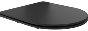 Mexen lassan ereszkedő Slim WC-ülőke, duroplast, fekete matt - 39224085