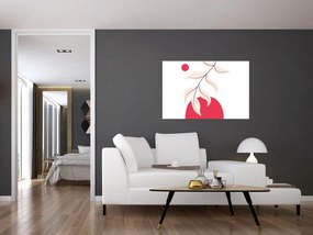 Kép - Rózsaszín virágos absztrakció N⁰2 (90x60 cm)