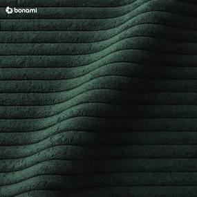 Sötétzöld kárpitozott ágyneműtartós franciaágy ágyráccsal 180x200 cm Mattis Cord – Meise Möbel