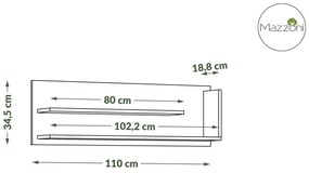 Mazzoni FOLK PW-110 fali polc Antracitszürke (Sötétszürke)/Artisan Tölgy - MODERN NAPPALIBA/SZOBÁBA