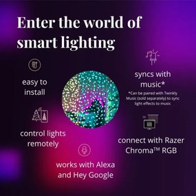 Twinkly TWW210SPP-TEU kültéri RGB LED karácsonyi fényfüggöny, 210 LED, 6,1 m, IP