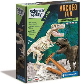 Világító dinoszaurusz Archeo Fun T-Rex régészeti készlet Clementoni