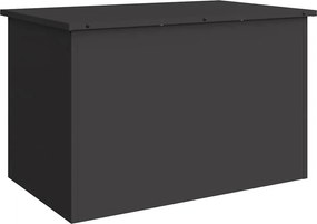 vidaXL Kültéri Tároló Doboz Fekete 80 x 50,5 x 50 cm Acél