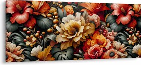 Kép - Narancs-vörös virágok (120x50 cm)