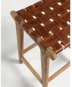 Natúr színű bőrutánzat bárszék (ülésmagasság 67 cm) Calixta – Kave Home