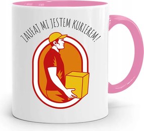 Rózsaszín Bögre Futárnak Bízz Bennem Ajándék fényképes nyomattal