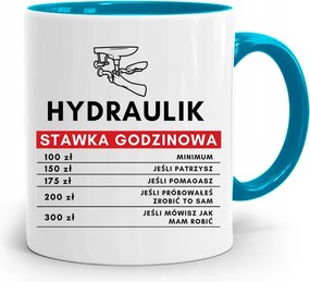 Kék Bögre Ajándék Vízvezeték Szerelőnek Tét nyomott mintával