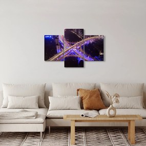 Egy kép egy nagy kereszteződésről éjjel (90x60 cm)