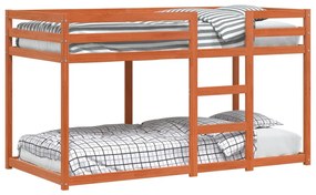 viaszbarna tömör fenyőfa emeletes ágy 90x190 cm
